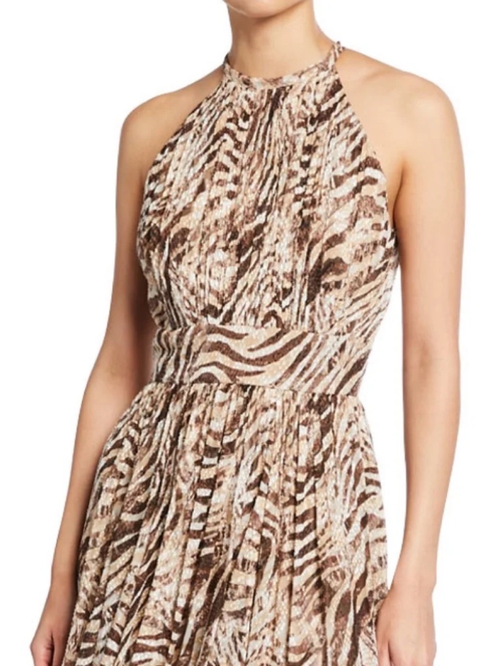 ✨NWOT✨ ELIE TAHARI Dominica Silk Blend Midi Halter Dress -SIZE 10 - Picture 4 of 4
